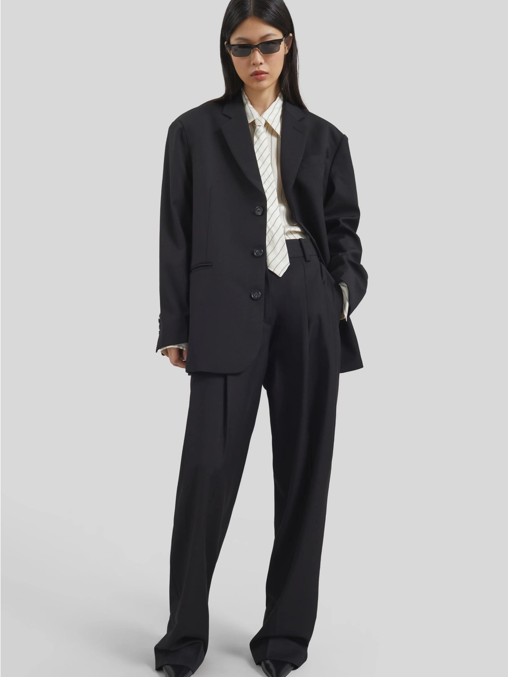 The Frankie Shop Black Structured Blazer